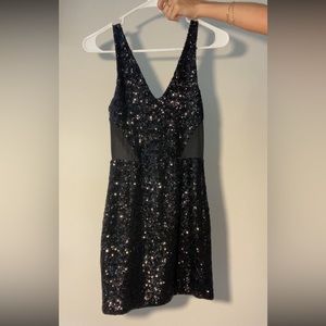 Black sparkly Bebe dress